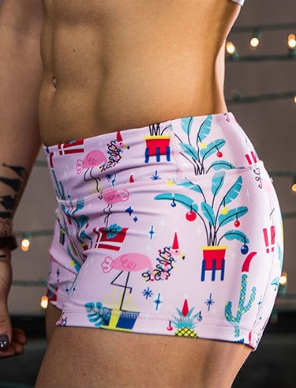 RARE Keep Fit Moving Small Athletic Yoga Workout Lifting Shorts Christmas Party
